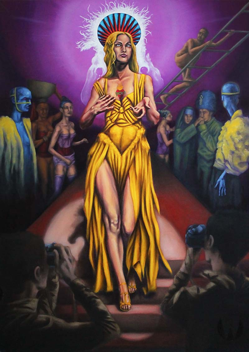 Triptyque de l'adoration : Esthétique, 2016, huile sur toile, 135x99 par Charlie Wellecam