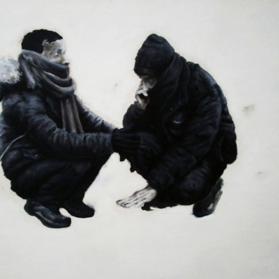 Sans titre, 2011, huile sur toile, 80x120 par Charlie Wellecam