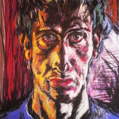 Autoportraits (sélection), 2012-2013, fusain, pastels à l'huile sur papier, formats divers par Charlie Wellecam