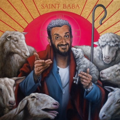 Série les icônes modernes, Saint Baba Pantocrator, 2020-2021, huile sur toile, 83 x 95 cm. 3 ISF par Charlie Wellecam